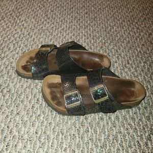 Shiny Snake Black Multicolor Birkenstocks